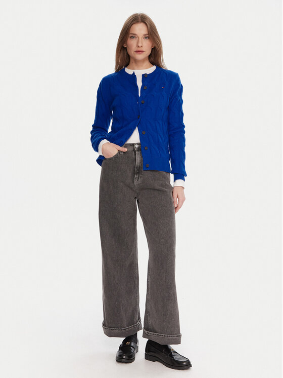 Tommy Hilfiger Tommy Hilfiger Kardigán WW0WW47463 Kék Regular Fit