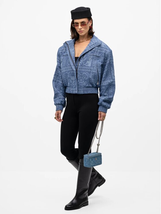 MANDRAGORA MANDRAGORA Bunda bomber Lara Modrá Slim Fit