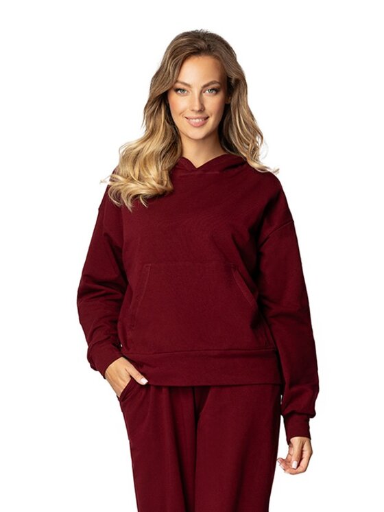 DKaren Sport DKaren Sport Bluza DK-K-B8 Bordowy Regular Fit