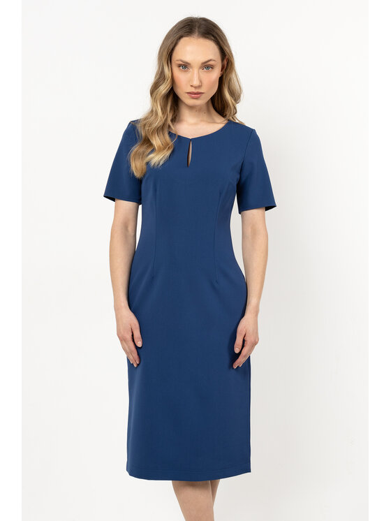 Awama Awama Sukienka koktajlowa A706 Niebieski Basic Fit