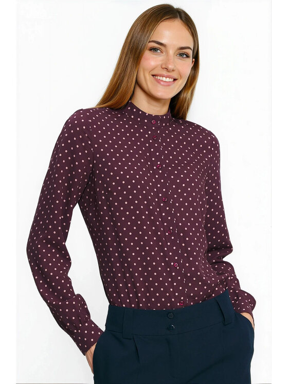 NIFE NIFE Halenka B208 Bordó Regular Fit
