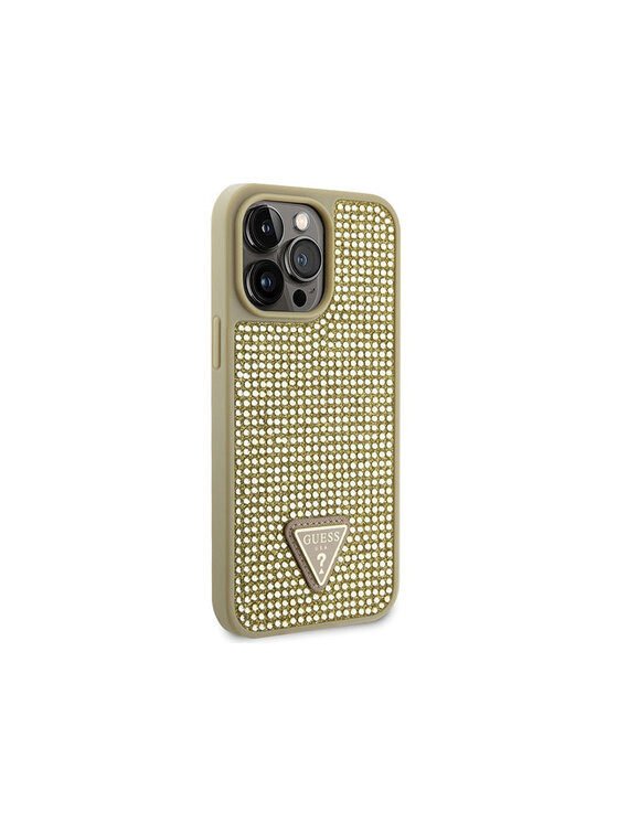 Guess Guess Etui na telefon Rhinestone Triangle Złoty