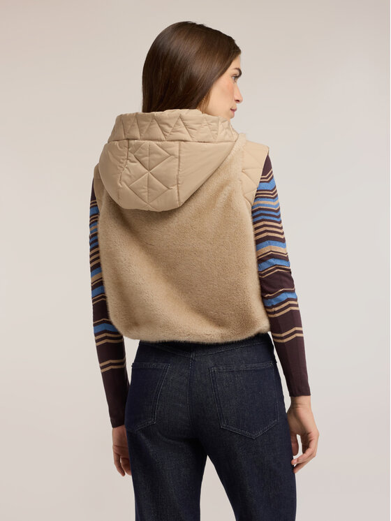 Motivi Motivi Pelliccia L034Q000098N002 Crema Boxy Fit
