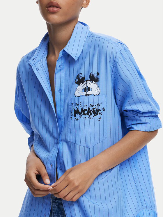 Desigual Desigual Camicia Mickey 25WWCW19 Blu Oversize