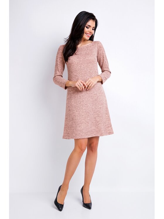 Awama Awama Vestito di maglia A162 Rosa Basic Fit