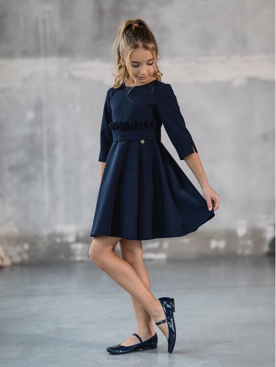 SLY SLY Sukienka 3S-201 Granatowy Comfortable Fit
