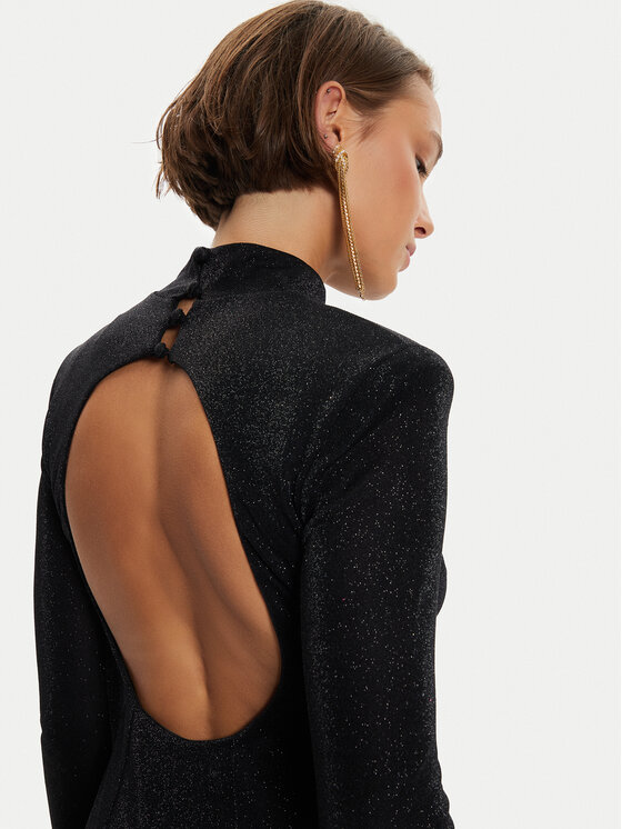 Simona Corsellini Simona Corsellini Večerní šaty A24CEAB050 Černá Slim Fit