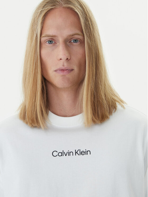 Calvin Klein Calvin Klein S dlhými rukávmi Standard Logo LV04LD232G Biela Relaxed Fit
