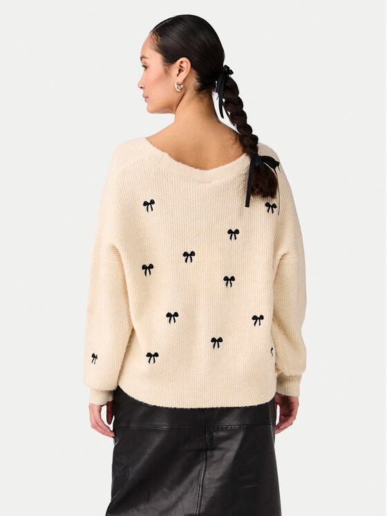 YAS YAS Kardiganas Bow 26034899 Smėlio Regular Fit