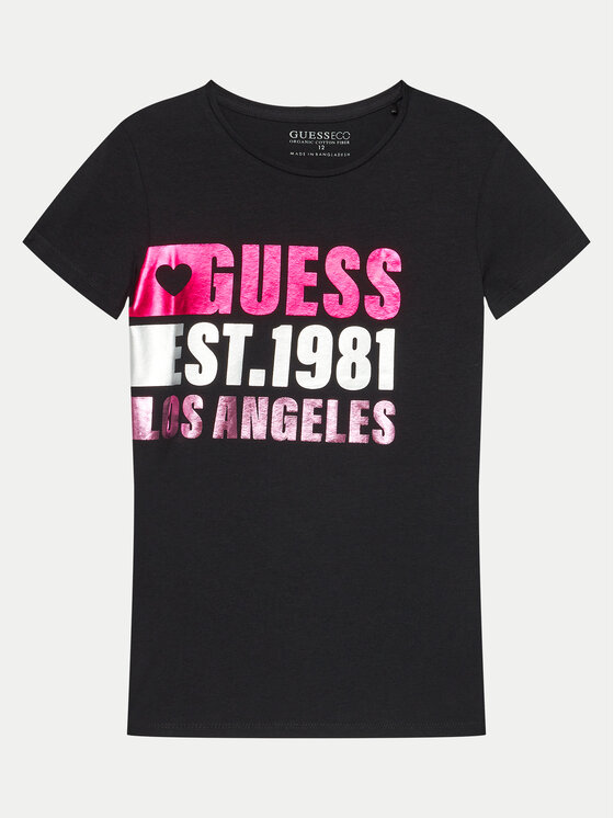 Guess T-krekls J4YI00 K6YW4 Melns Regular Fit