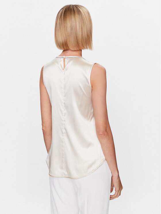 Peserico Peserico Blúz S08893D Ekru Regular Fit