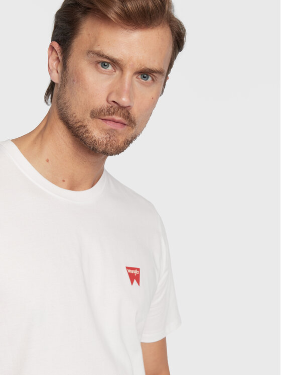 Wrangler Wrangler T-shirt Sign Off W70MD3989 112321344 Bianco Regular Fit