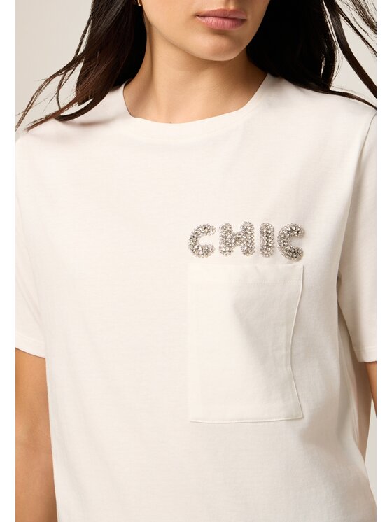 Oltre Oltre T-shirt G020J004377N011 Bianco Regular Fit