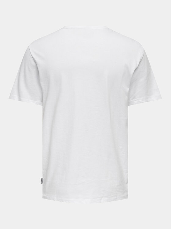 Only & Sons Only & Sons T-Shirt Smart 22026726 Biały Regular Fit