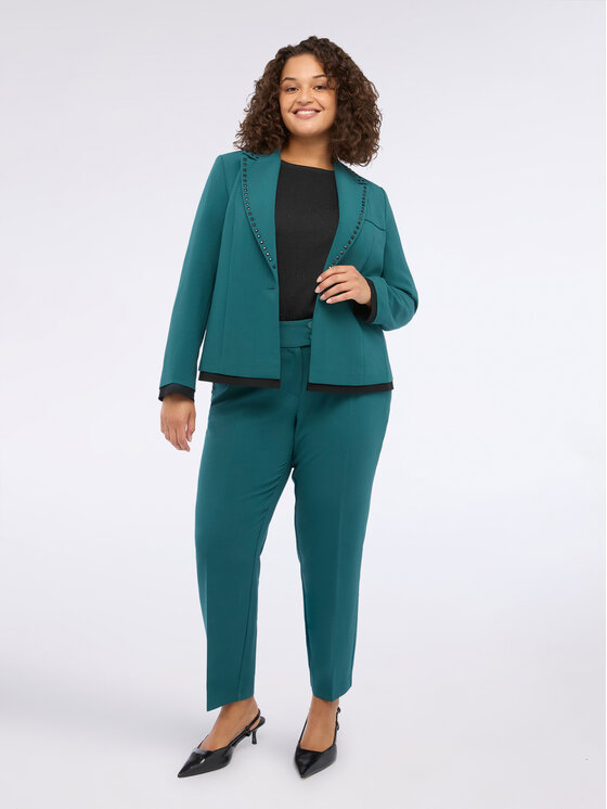 Fiorella Rubino Fiorella Rubino Pantaloni di tessuto P007T005068N024 Turchese Regular Fit