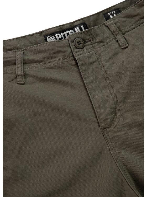 PITBULL PITBULL Szorty materiałowe Jackal Zielony Regular Fit