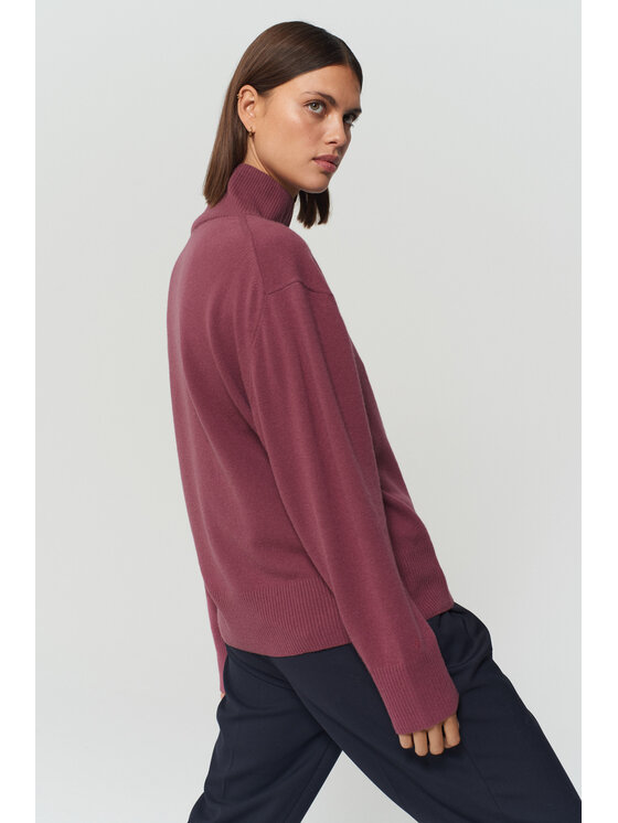 B SIDES B SIDES Golf WYSOKI MERINO Różowy Regular Fit