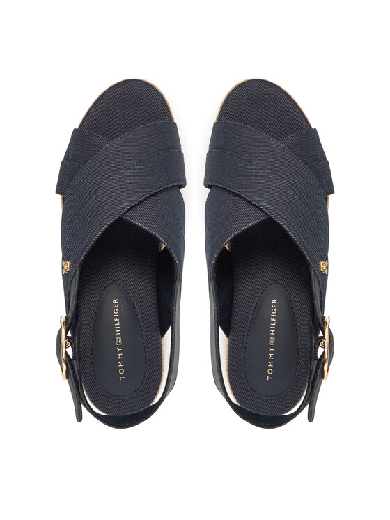 Tommy Hilfiger Tommy Hilfiger Espadrile Denim Espadrille Platform Sandal FW0FW08669 Mornarsko modra