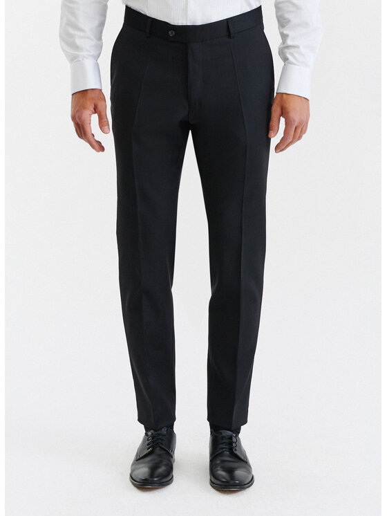 Spodnie garniturowe, rozmiar 182/104, Czarne, P000B-6S-001