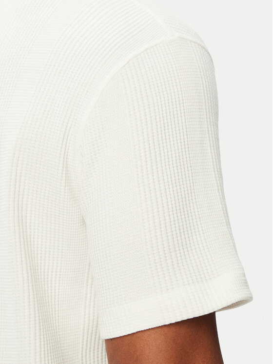 BOSS BOSS T-särk Structure T-Shirt 50540567 Kreemjas Regular Fit