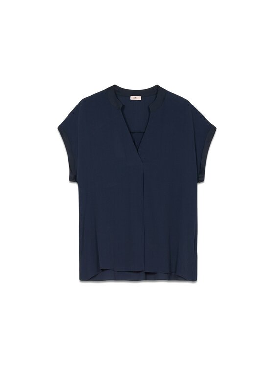 Oltre Oltre Bluzka 2449J000672N034 Niebieski Regular Fit
