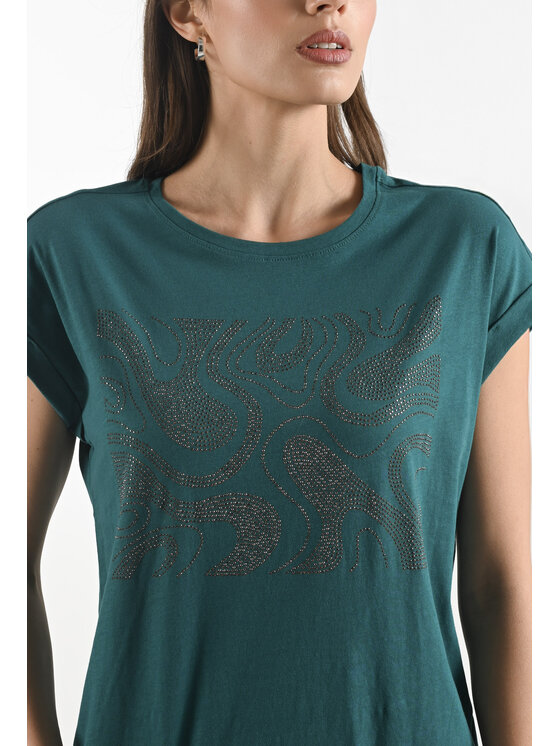 Femestage Femestage T-Shirt Femestage AB BASE TSH1532-010 Zelená Regular Fit
