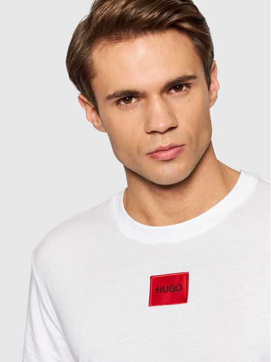 HUGO Hugo T-Shirt Diragolino 212 50447978 Bílá Regular Fit