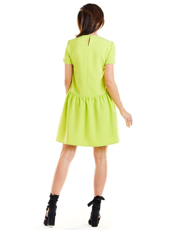 Awama Awama Sukienka A277 Żółty Basic Fit