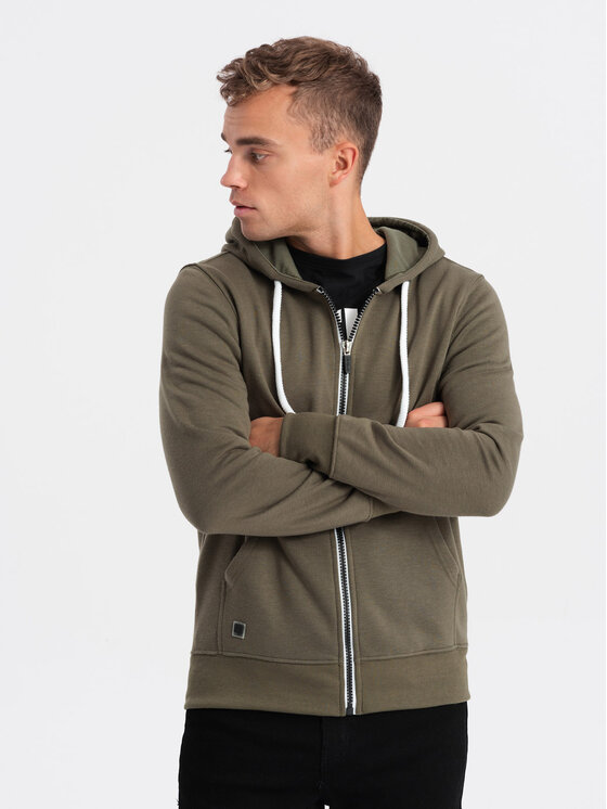 Ombre Ombre Mikina OM-SSBZ-0118 Zelená Regular Fit