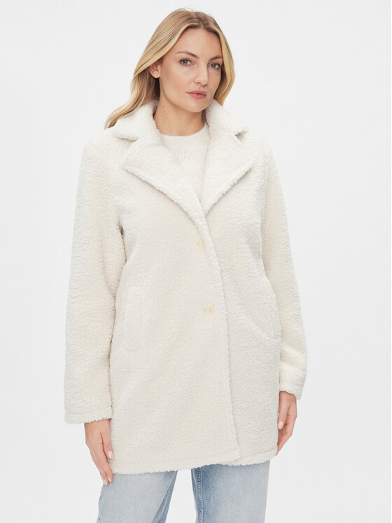 Vila Cappotto in shearling Lilla 14095452 Écru Regular Fit, taglia : 42