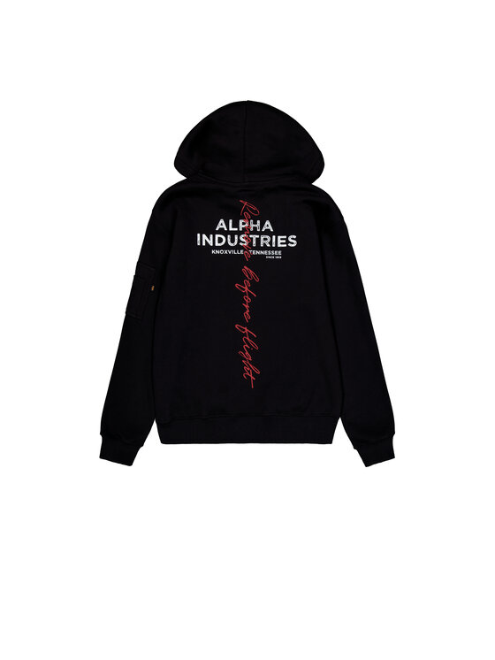 Alpha Industries Alpha Industries Bluza Signature Back Print Hoodie Czarny Regular Fit