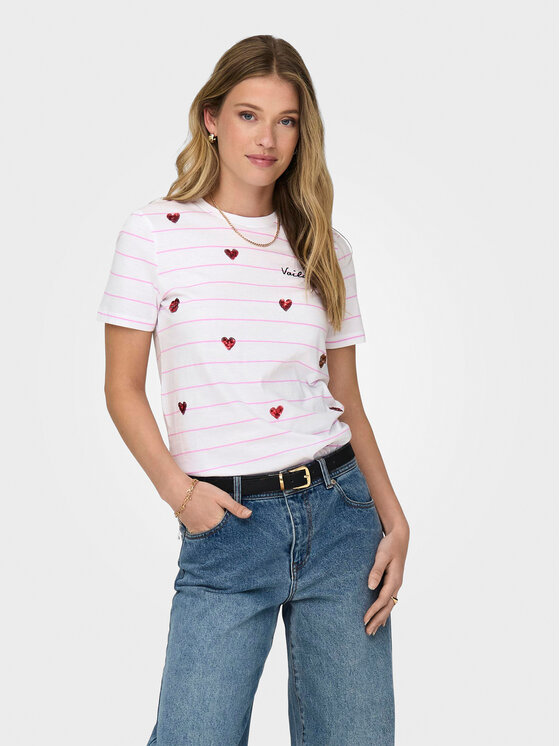 ONLY ONLY Póló Kita 15316574 Fehér Regular Fit