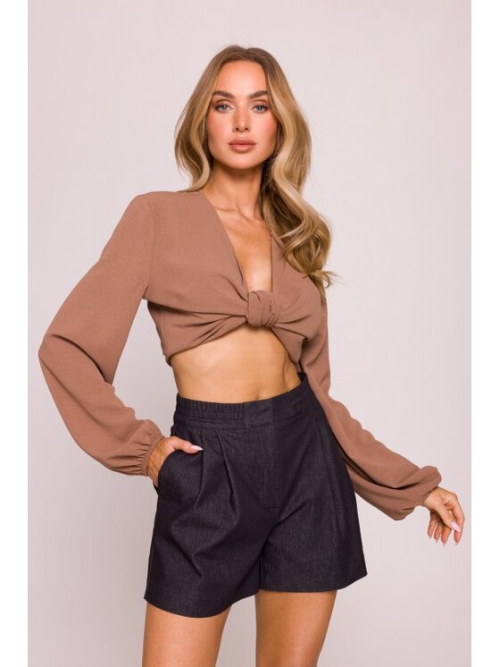 Made of Emotion Made of Emotion Szorty materiałowe M860 Czarny A-Line Fit