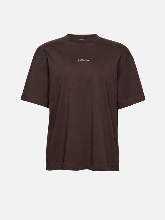 La Mania La Mania T-Shirt RIHO Brązowy ciemny Basic Fit