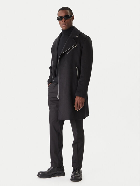 KARL LAGERFELD KARL LAGERFELD Вълнено палто 455015 554751 Черен Regular Fit