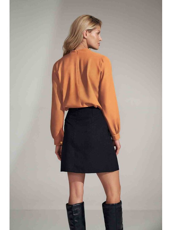 FIGL FIGL Bluzka M730 Brązowy Regular Fit