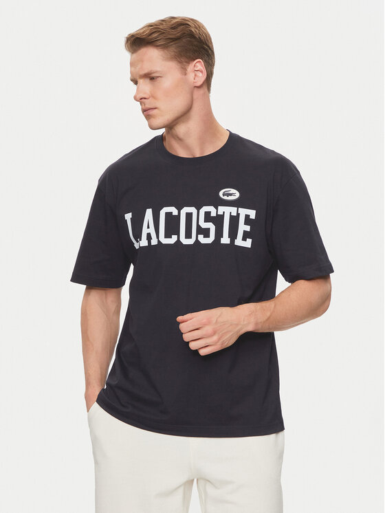 Lacoste Majica TH7411 Mornarsko Modra Regular Fit