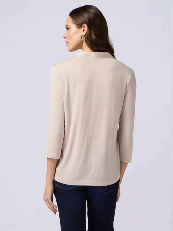 Oltre Oltre Bluzka G269J003985N002 Kremowy Regular Fit