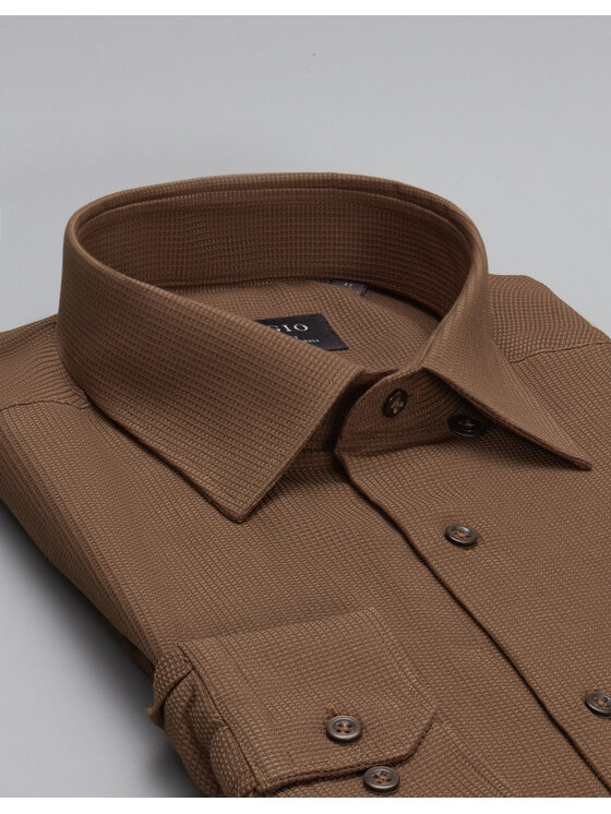 Borgio Borgio Koszula licodia Brązowy Classic Fit