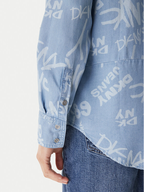 DKNY DKNY Camicia DJ6W2017 Celeste Regular Fit