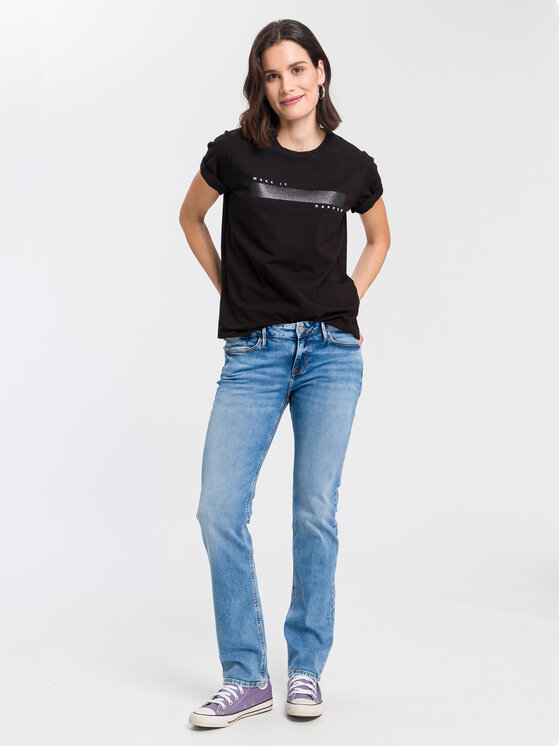 Cross Jeans Cross Jeans T-Shirt 55938-020 Czarny Regular Fit