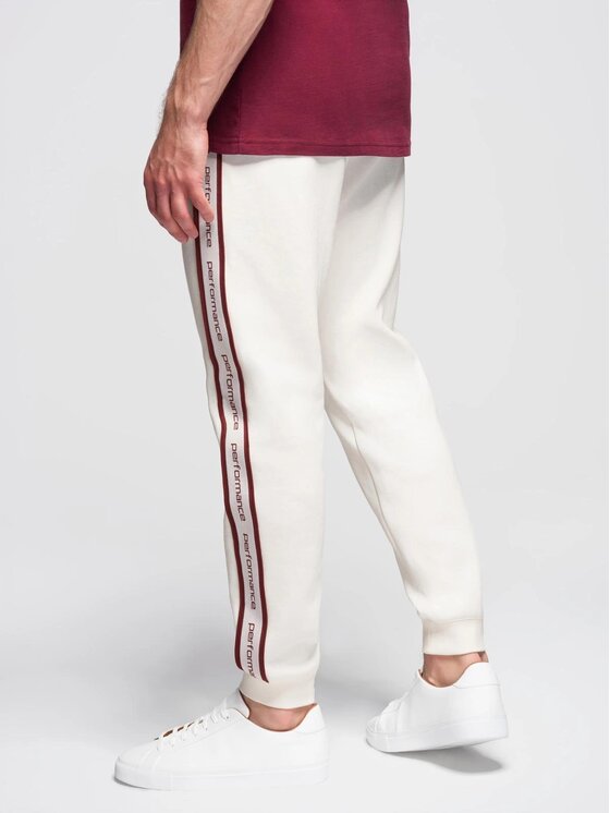 Ombre Ombre Spodnie dresowe OM-PASK-0284 Écru Regular Fit