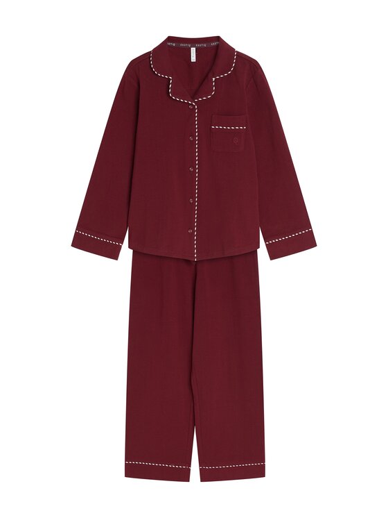 Esotiq Esotiq Piżama 46411 Bordowy Regular Fit