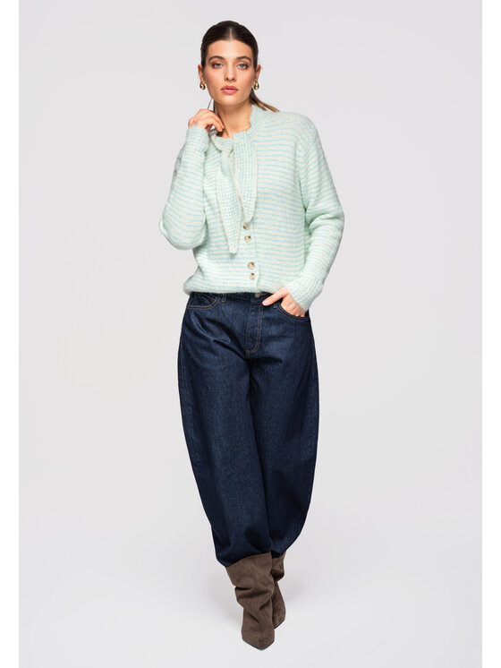 Ombre Ombre Sweter OW-SWCD-0106 Niebieski Loose Fit
