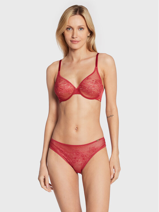 Gossard Gossard Класически дамски бикини Glossies Lace 13003 Червен