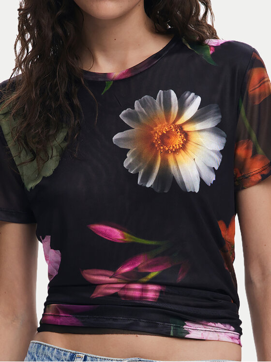 Desigual Desigual T-Shirt Des Moines 25SWTK88 Μαύρο Regular Fit