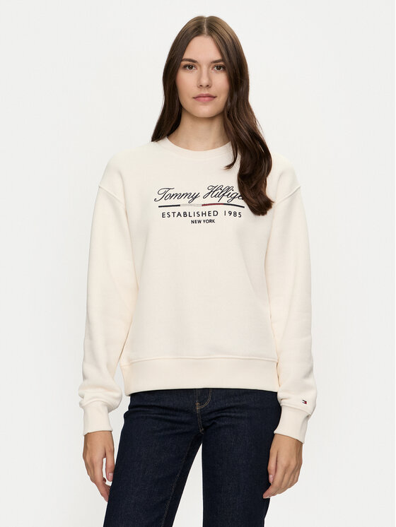 Tommy Hilfiger Tommy Hilfiger Bluză Modern WW0WW43574 Alb Regular Fit