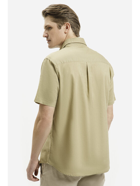 Cross Jeans Cross Jeans Koszula 35611-002 Khaki Regular Fit