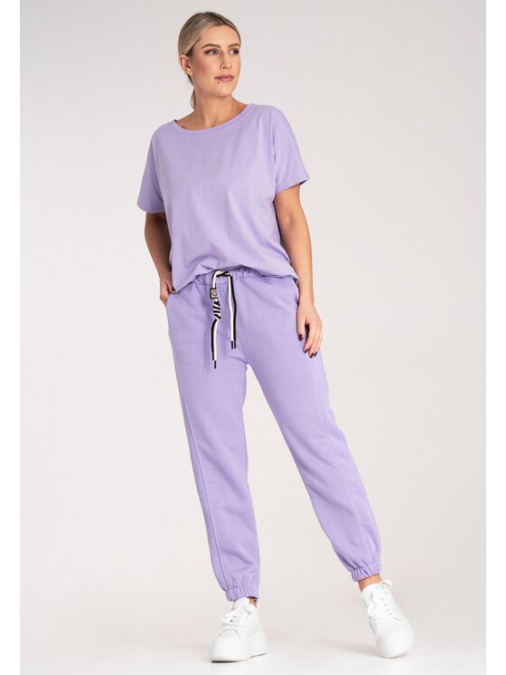 FIGL FIGL Tričko M1164 Fialová Regular Fit