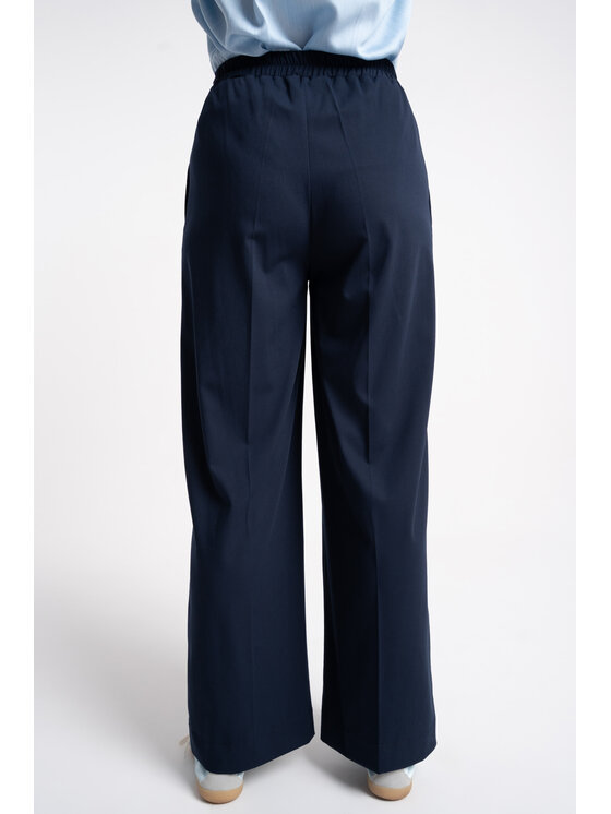 CLICK CLICK Spodnie materiałowe 30-369 Granatowy Wide Leg